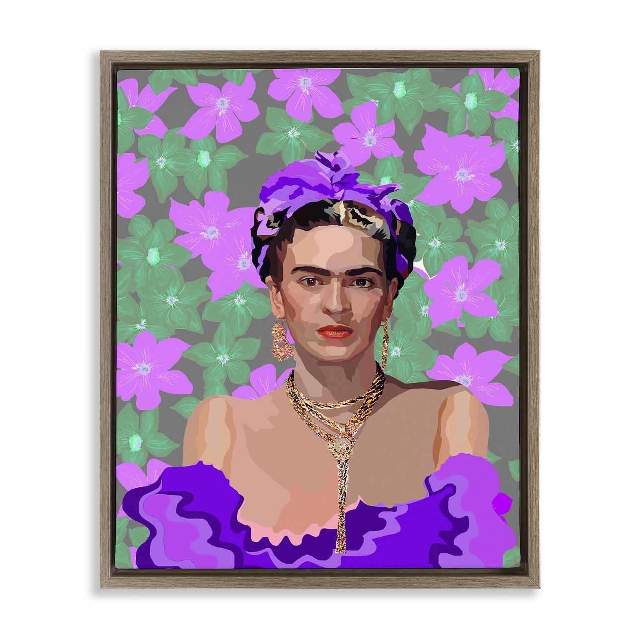 Stupell Industries Floral Reverie Frida Floating Frame, design by Lynnda Rakos